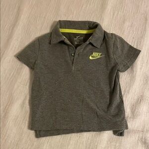 Nike Gray and Yellow Polo Shirt Sporty Design